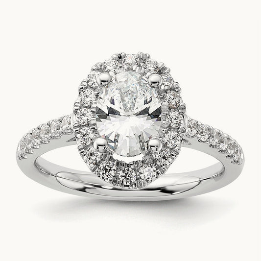 Oval Semi-Mount Engagement Ring — 1/2 ct (holds 1 ct center), 7