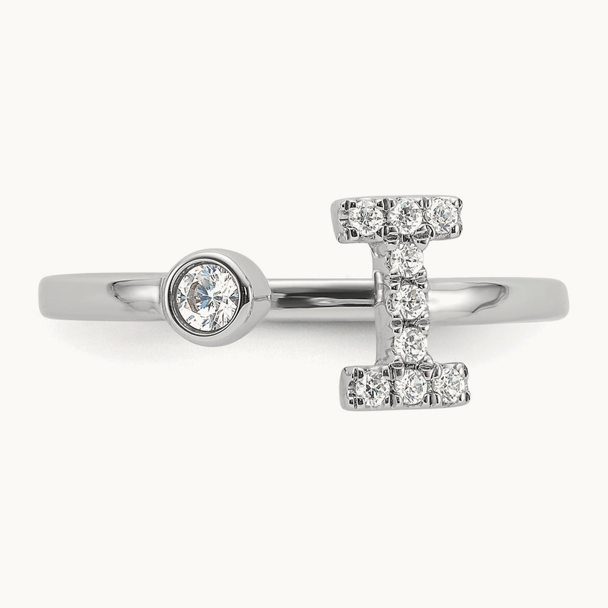 Initial I Adjustable Ring, 0.15 ct tw Lab-Grown Diamond
