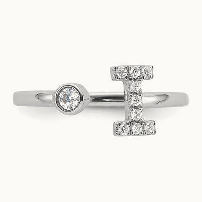 Initial I Adjustable Ring, 0.15 ct tw Lab-Grown Diamond