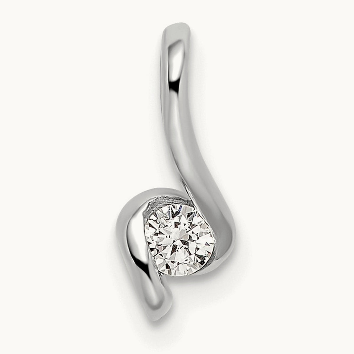 Fashion Pendant, 0.10 ct tw Lab-Grown Diamond — 14K White Gold