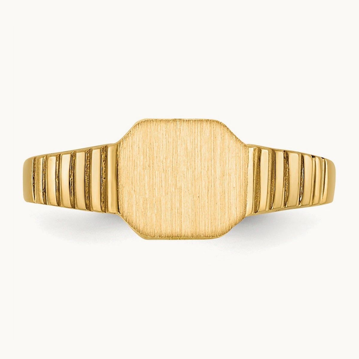 7.5x6. Child's Open Back Signet Ring, 0mm, 14K
