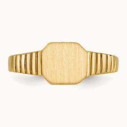 7.5x6. Child's Open Back Signet Ring, 0mm, 14K
