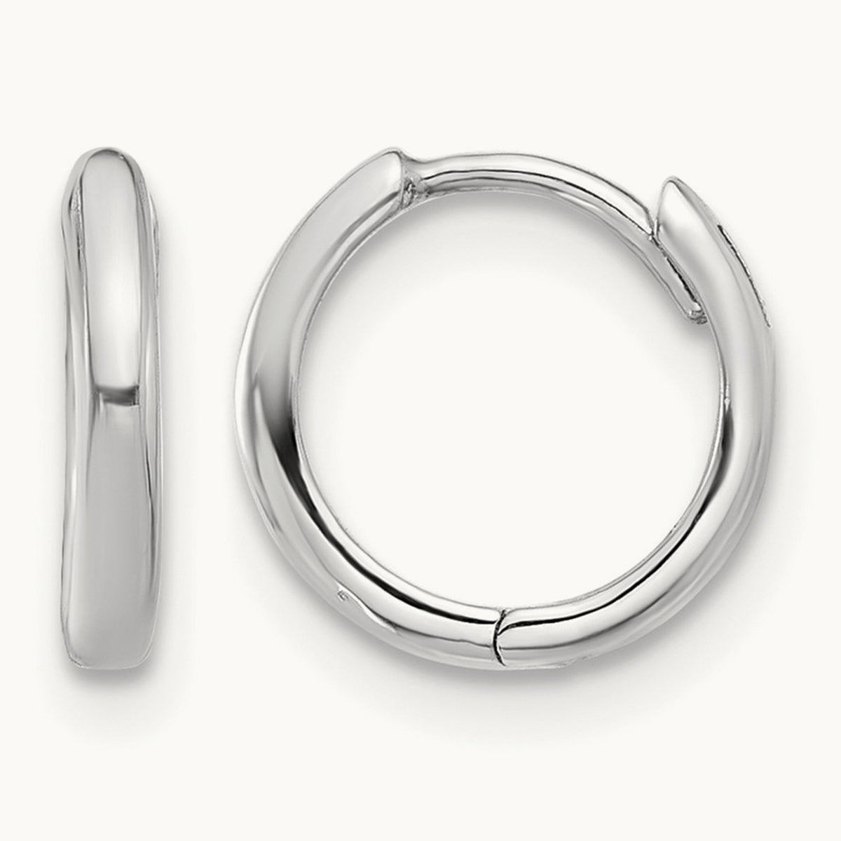 Hinged Hoop Earrings, 14K White Gold
