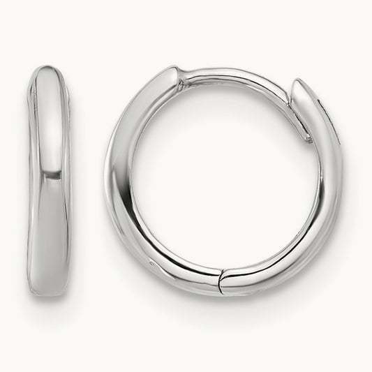 Hinged Hoop Earrings, 14K White Gold