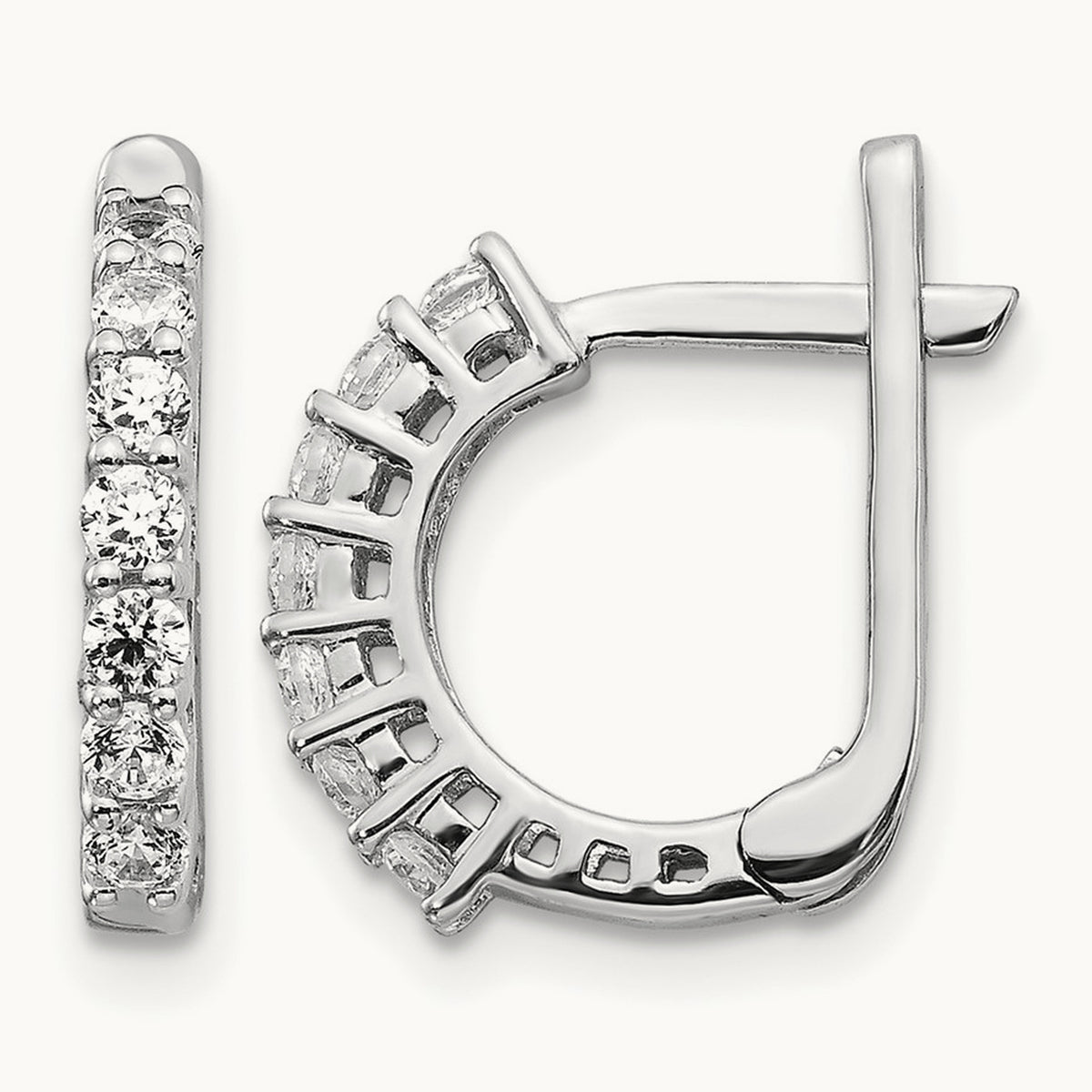 Fancy Hinged Diamond Earrings, 14K White Gold