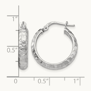 SS Radiant Essence Rhodium-plated Hinged Hoop Earrings — Leslie's