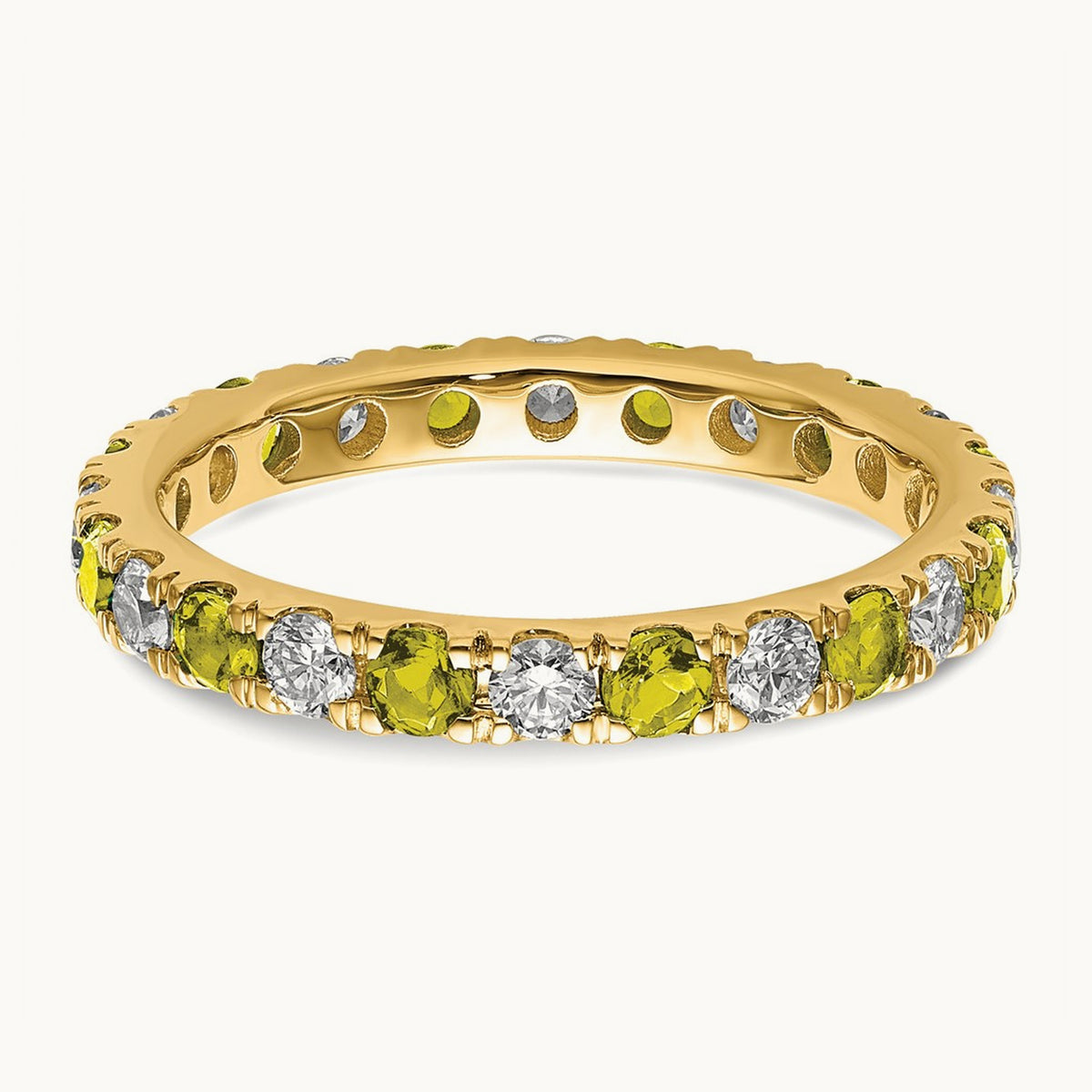 Created Yellow Sapphire Eternity Band — 14K Yellow Gold, 2.65 mm