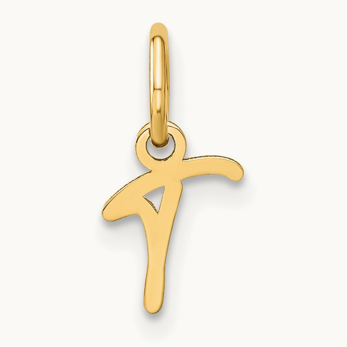 Upper case Initial Charm — 14K Yellow Gold, T