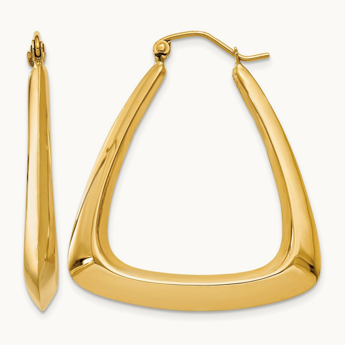 Fancy Hoop Earrings, 14K