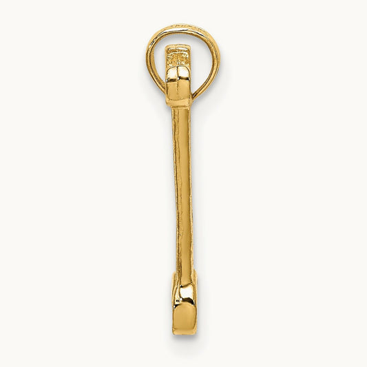 3-D Double Open-Ended Wrench Charm, 14K