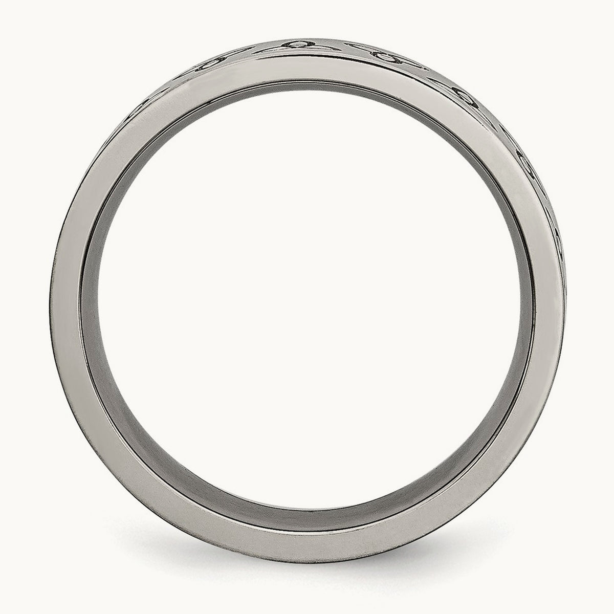 Brushed Trinity Symbol Flat Band — photo set (2)