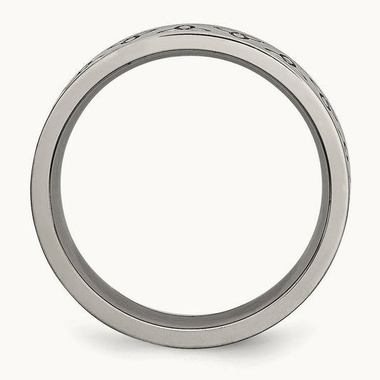Brushed Trinity Symbol Flat Band — photo set