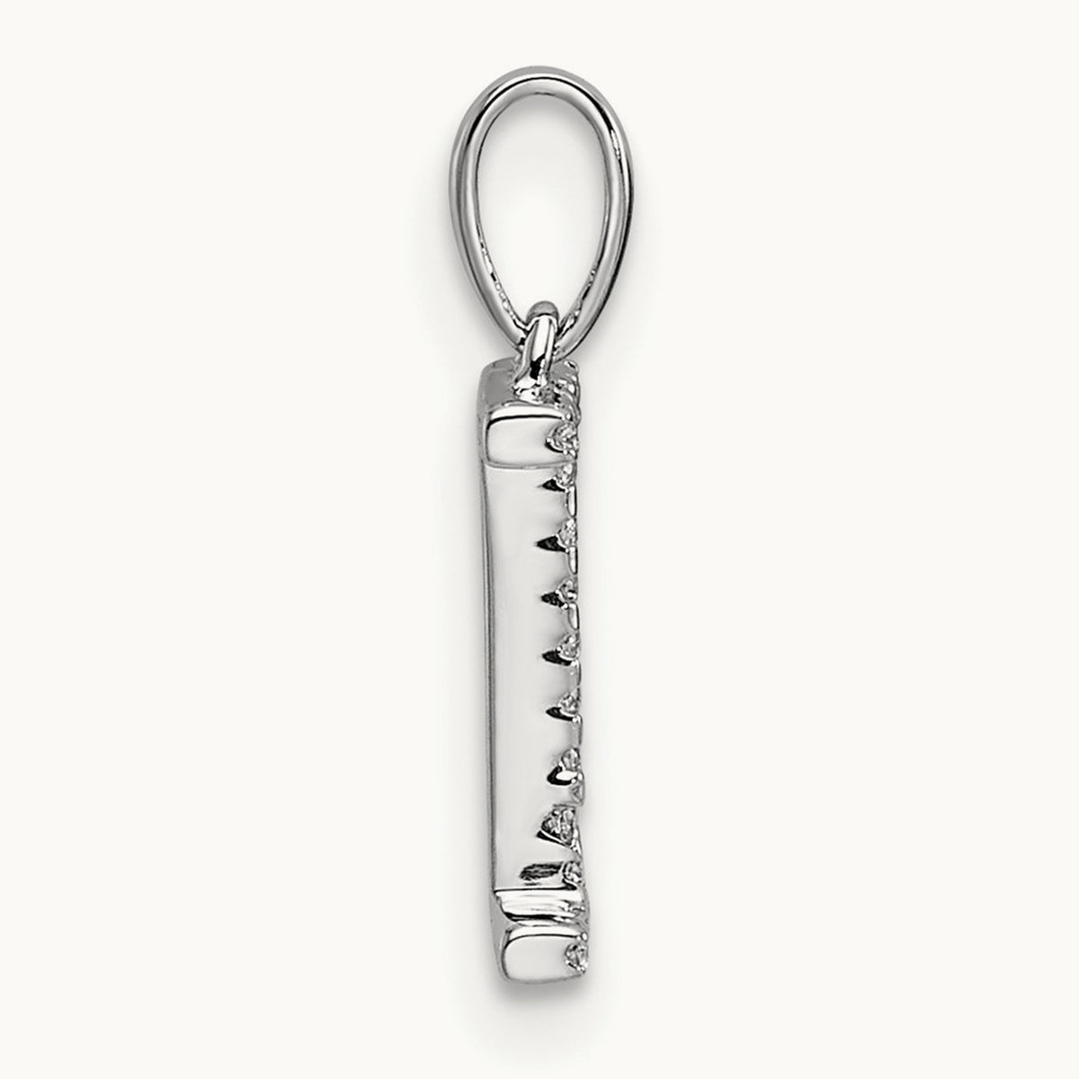 Diamond Letter I Initial Pendant, 14K White Gold