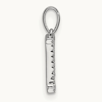Diamond Letter I Initial Pendant, 14K White Gold