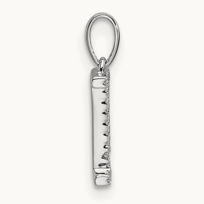 Diamond Letter I Initial Pendant, 14K White Gold