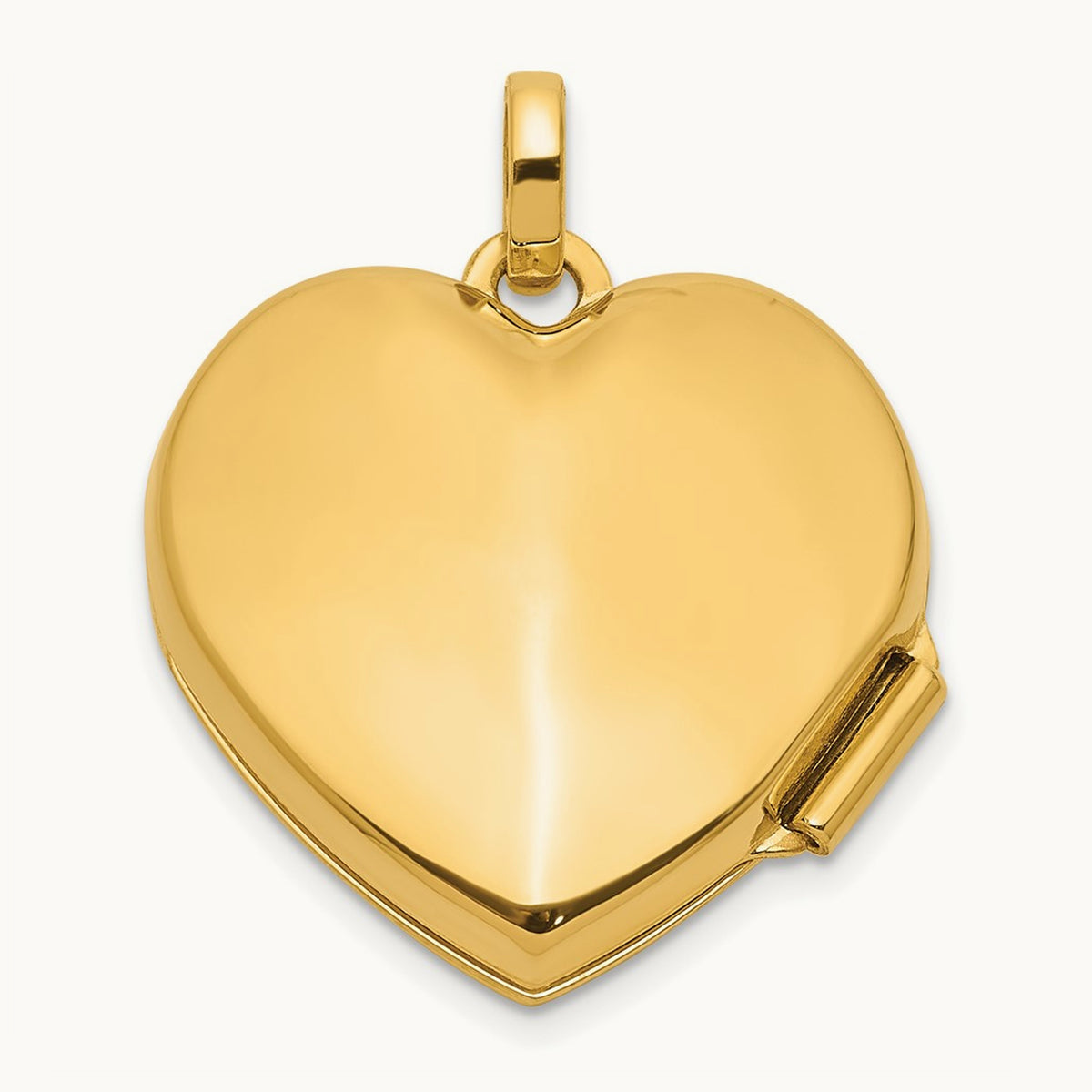 Polished and Textured Diamond Heart Locket with White Rhodium — 14K Two-Tone Gold, 15mm