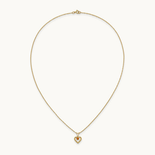 Madi K Citrine Heart Birthstone Necklace, 3mm, 14K