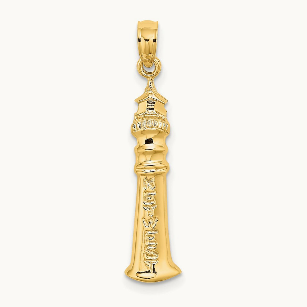 2-D KEY WEST Lighthouse Charm, 14K