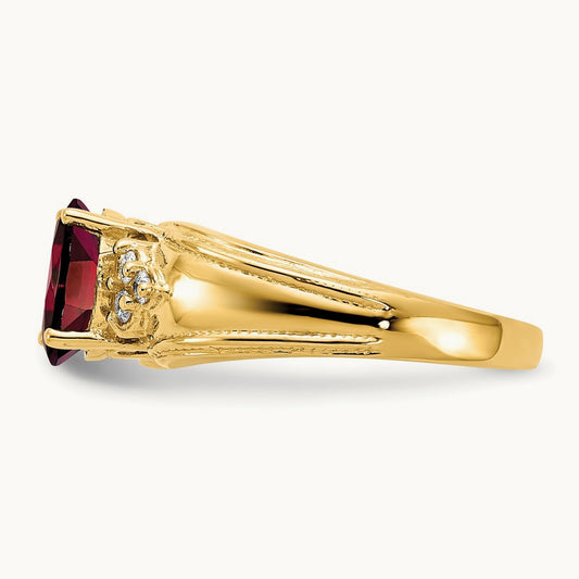 Oval Garnet AA Diamond ring — photo set