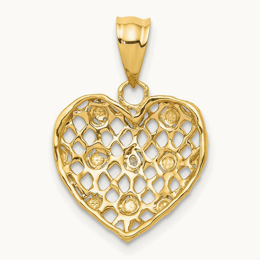 1/2pt Diamond Heart Pendant, 14K with White Rhodium