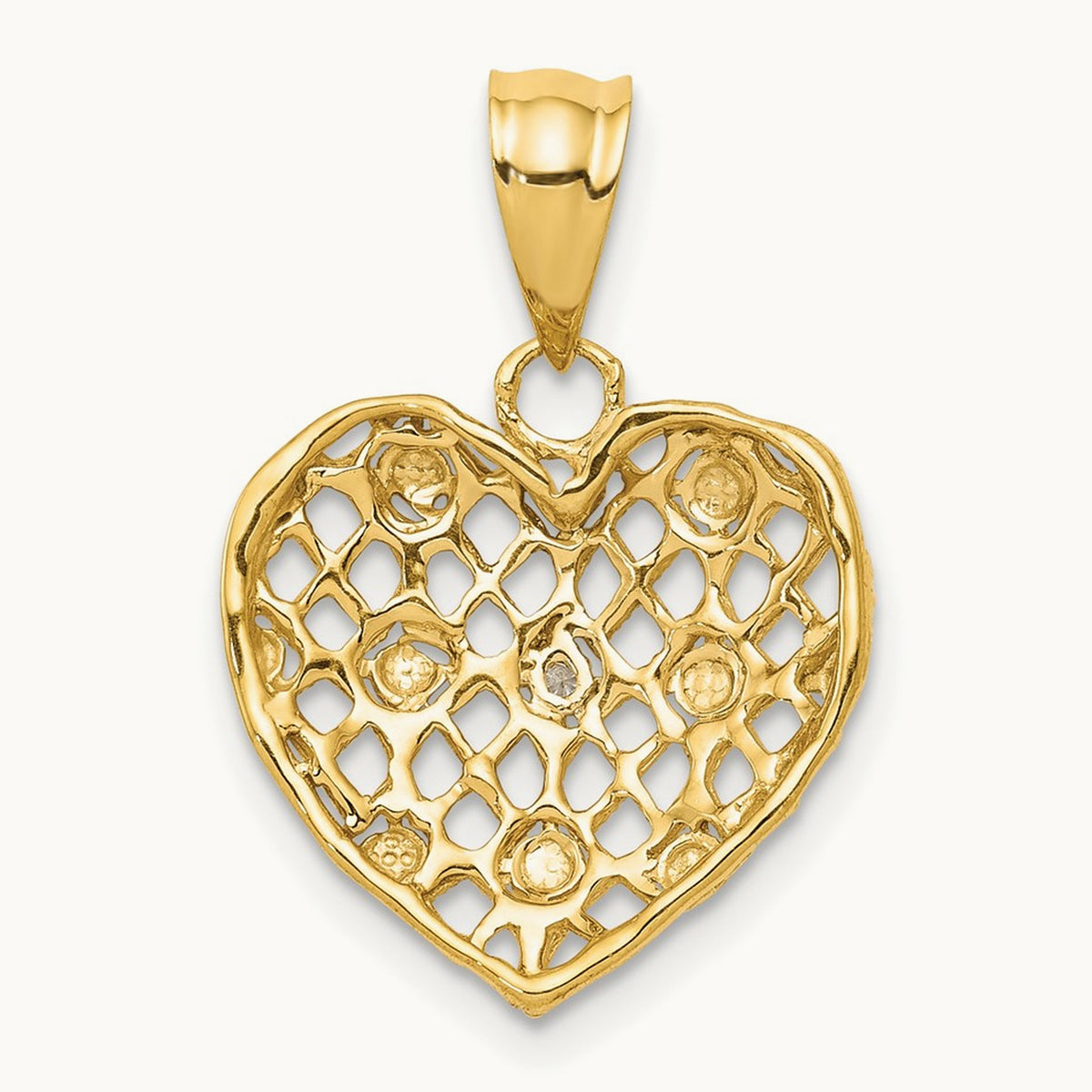 1/2pt Diamond Heart Pendant, 14K with White Rhodium