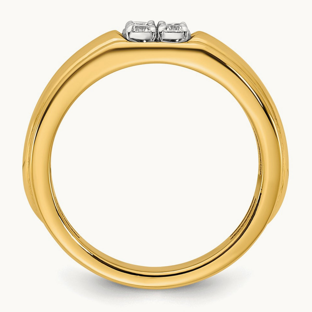 Setting: 14K Two-Tone IB Goodman Men's Polished 4-Stone Diamond Ring Mounting, 14K Gold — 14K Two-Tone Gold