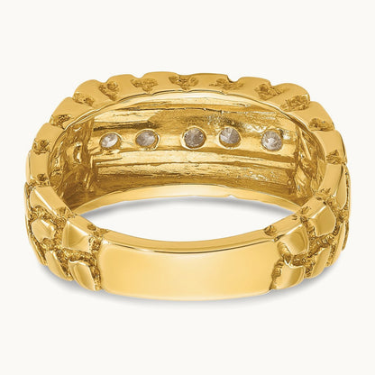 IBGoodman Men's Diamond Nugget Complete Ring, 14K