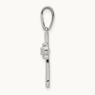 .02ct. Diamond Cross Pendant, 14K White Gold