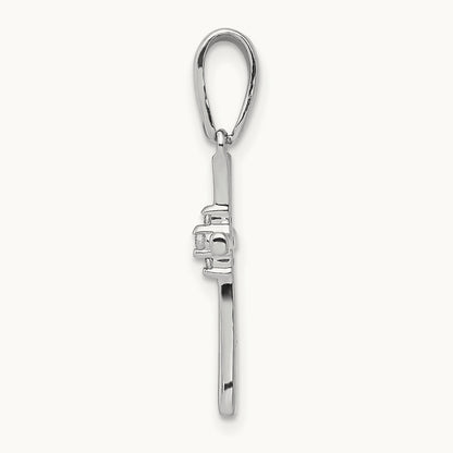 .02ct. Diamond Cross Pendant, 14K White Gold