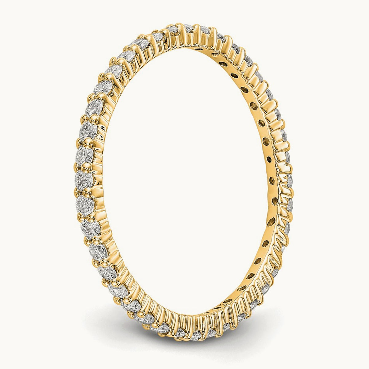 Polished Shared Prong Diamond Eternity Band — 14K Yellow Gold, 0.5 ct (3)