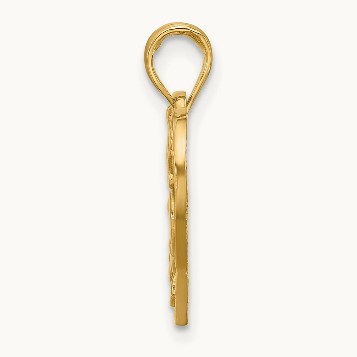 Polished Fancy Heart Charm, 14K