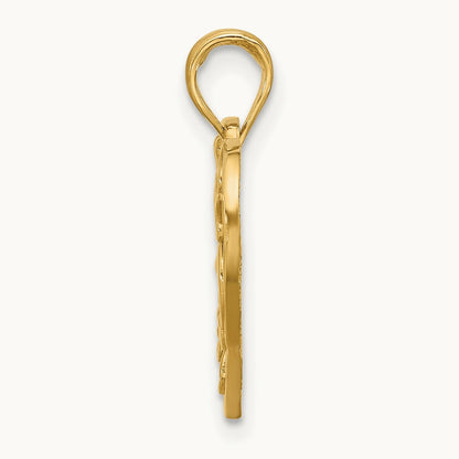 Polished Fancy Heart Charm, 14K