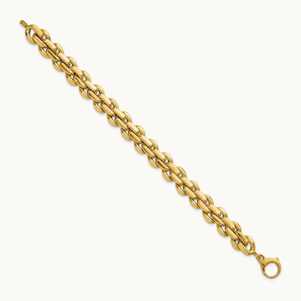 Polished 7.5in Fancy Link Bracelet, 14K