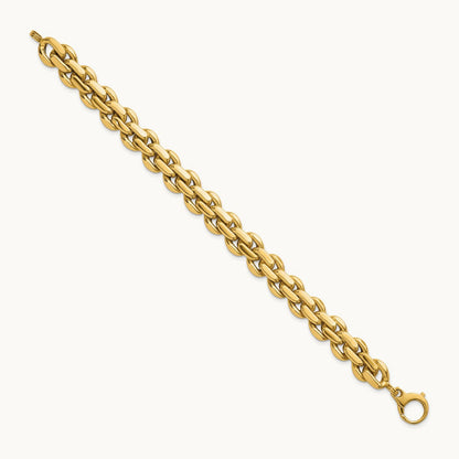 Polished 7.5in Fancy Link Bracelet, 14K