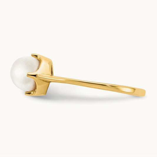 FW Cultured Pearl ring, 6.5mm, 14K