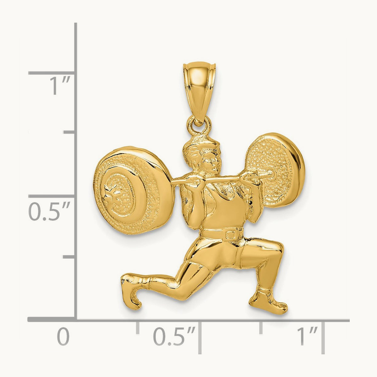 Solid Polished Weightlifter Pendant — photo set