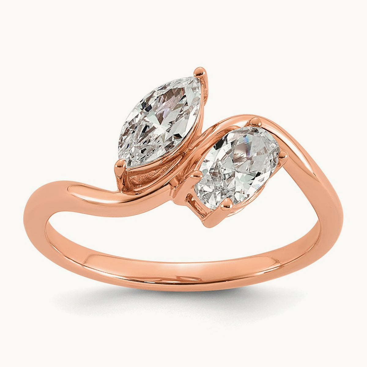2 Stone Fashion Ring, 1.00 ct tw Lab-Grown Diamond