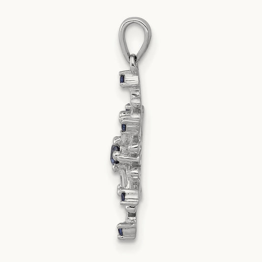 Blue and White Diamond Snowflake Pendant — 17.6mm