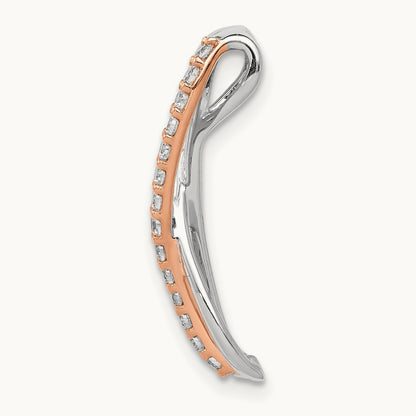 1/5ct. Diamond Fancy Twisted Chain Slide, 14K Rose with White Gold