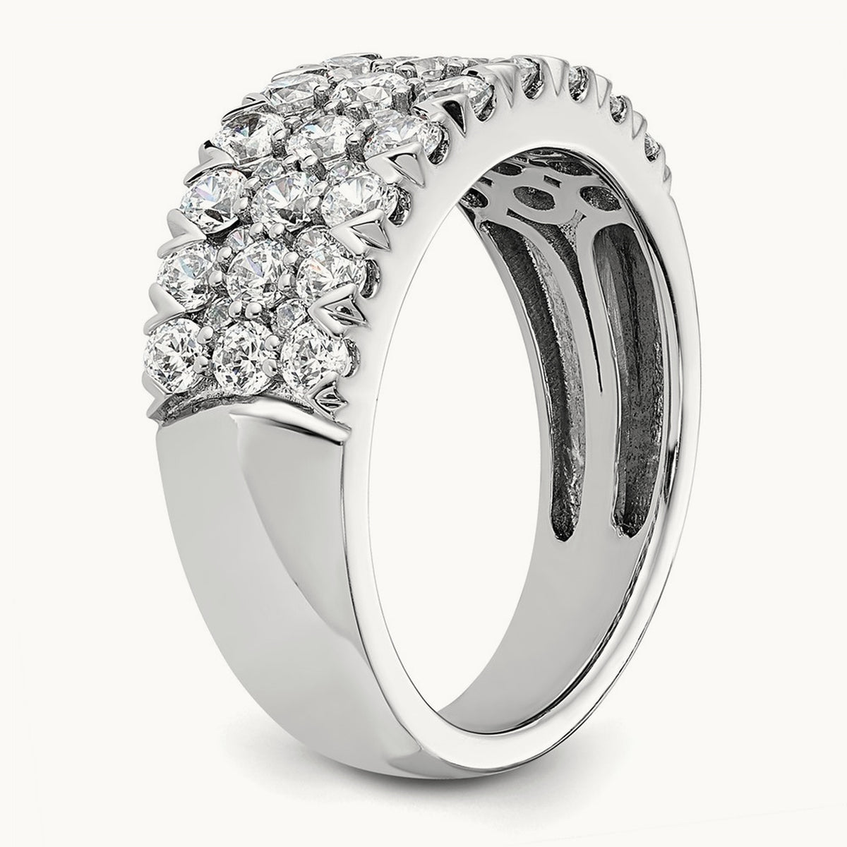 Complete Pave Diamond Wedding Band — photo set