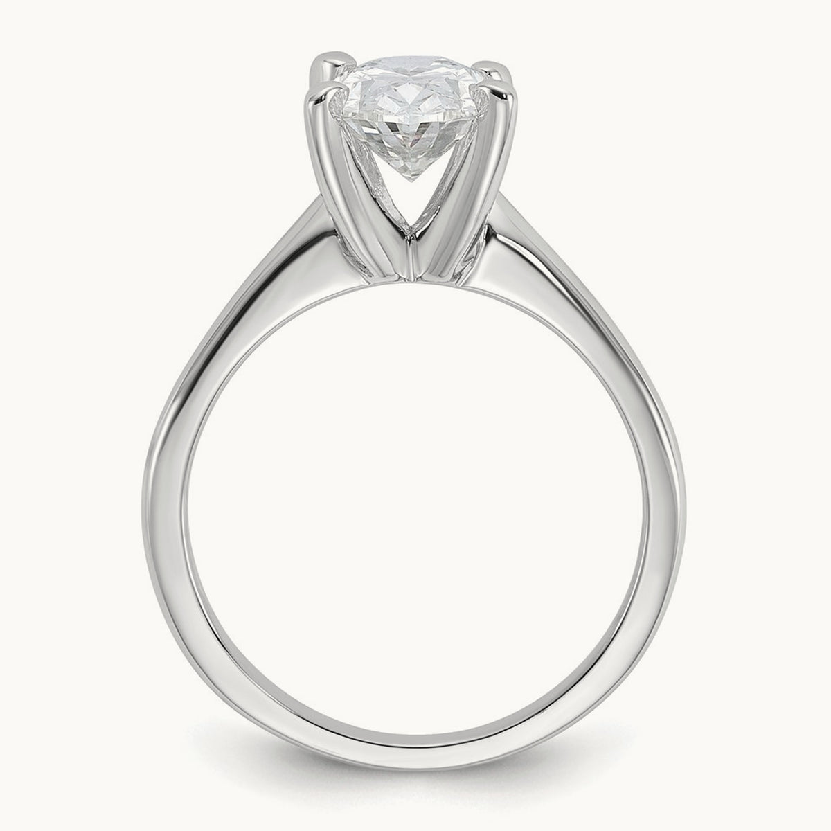 Oval Solitaire Engagement Ring, 0.50-5.00 ct tw Lab-Grown Diamond — 1 3/4 ct, 14K White Gold
