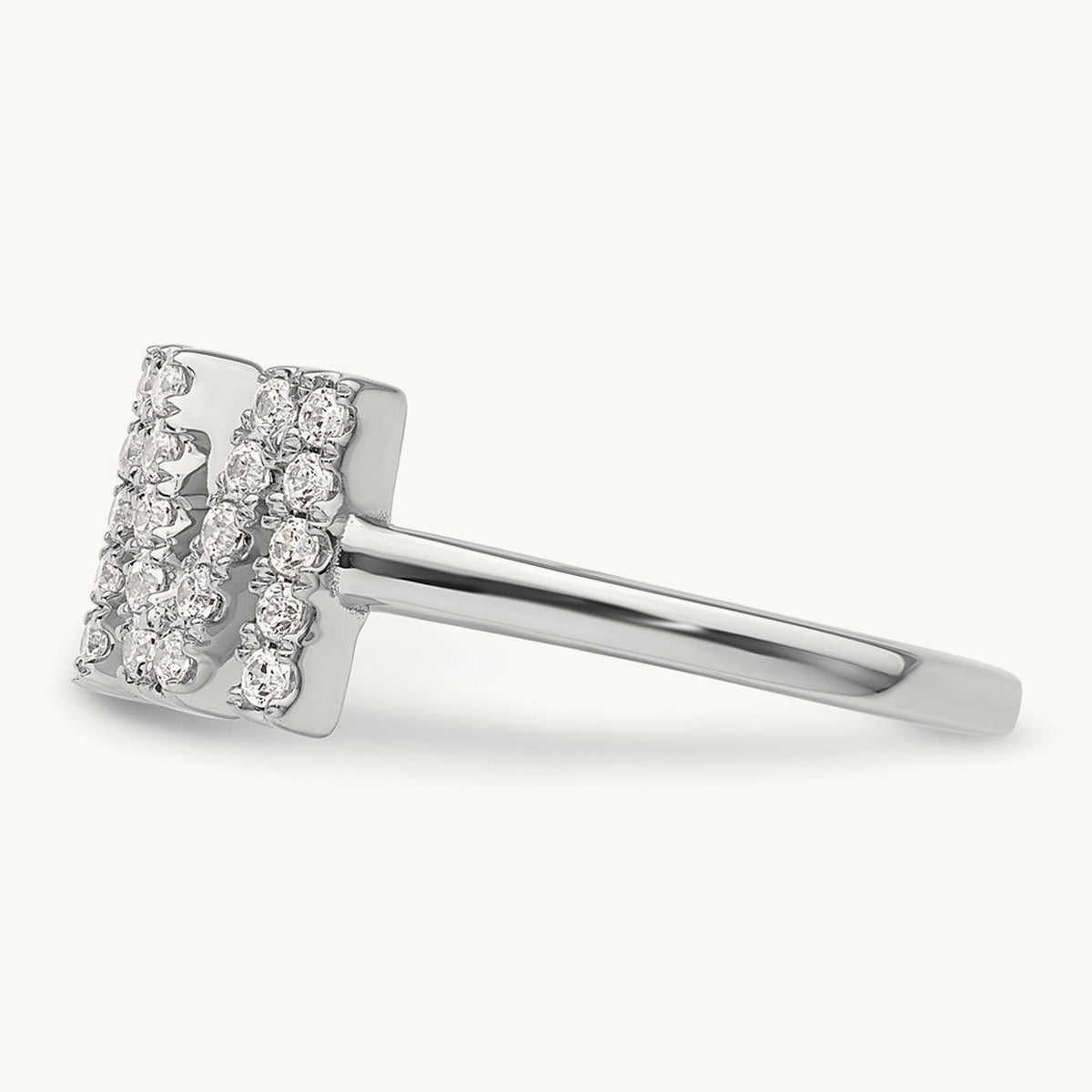 Initial M Adjustable Ring, 0.25 ct tw Lab-Grown Diamond