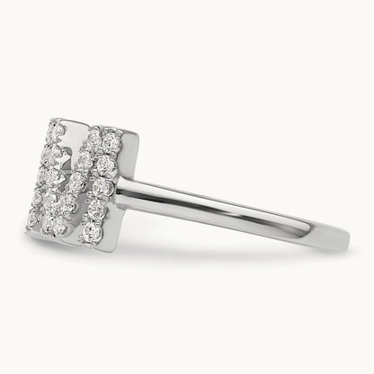 Initial M Adjustable Ring, 0.25 ct tw Lab-Grown Diamond