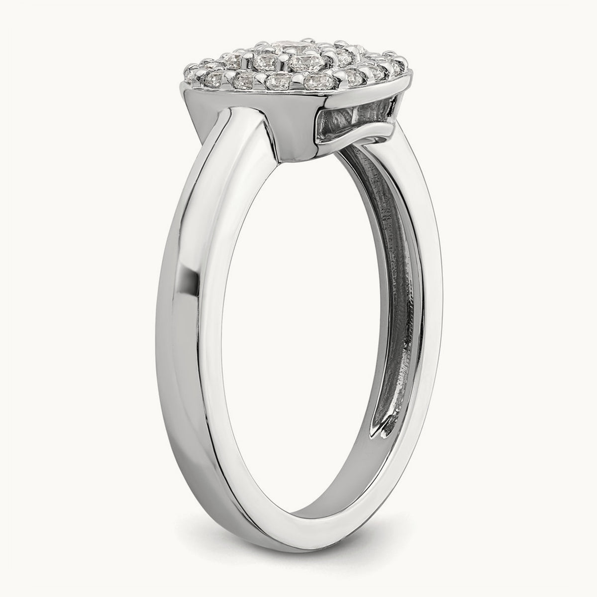 Square Halo Ring — 14K White Gold, 7