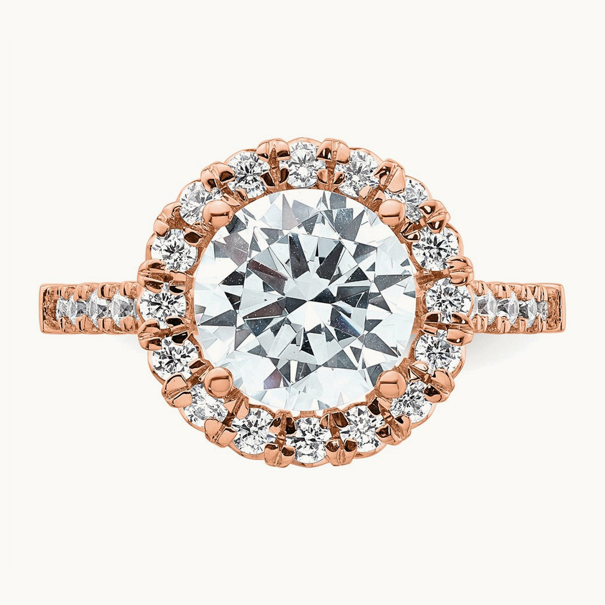 Semi-Mount Engagement Ring, 0.25-0.50 ct tw Lab-Grown Diamond — 5/8 ct (holds 3 ct center) · VS/SI (Great), 14K Rose Gold, 7