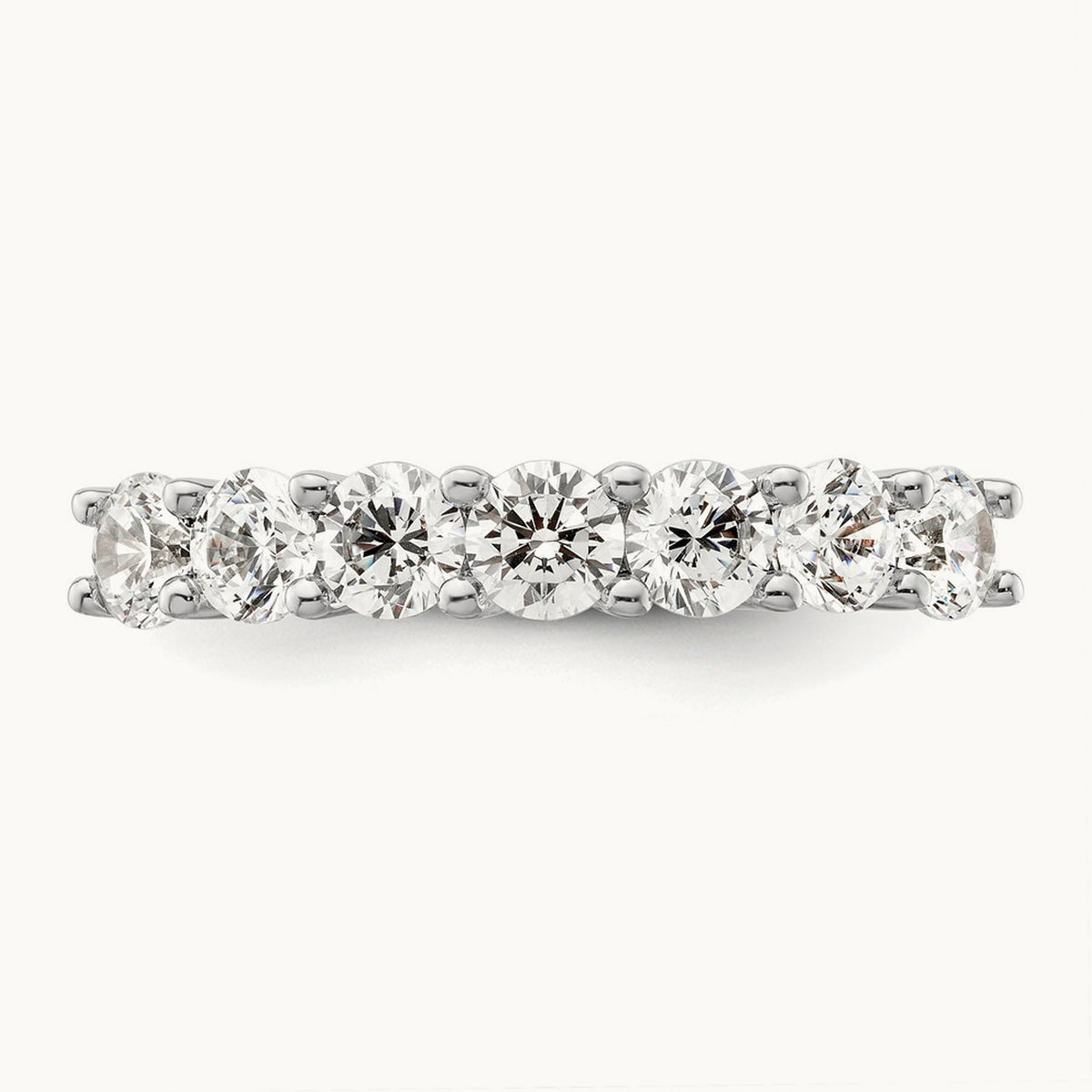7-Stone Diamond Band, 14K White Gold