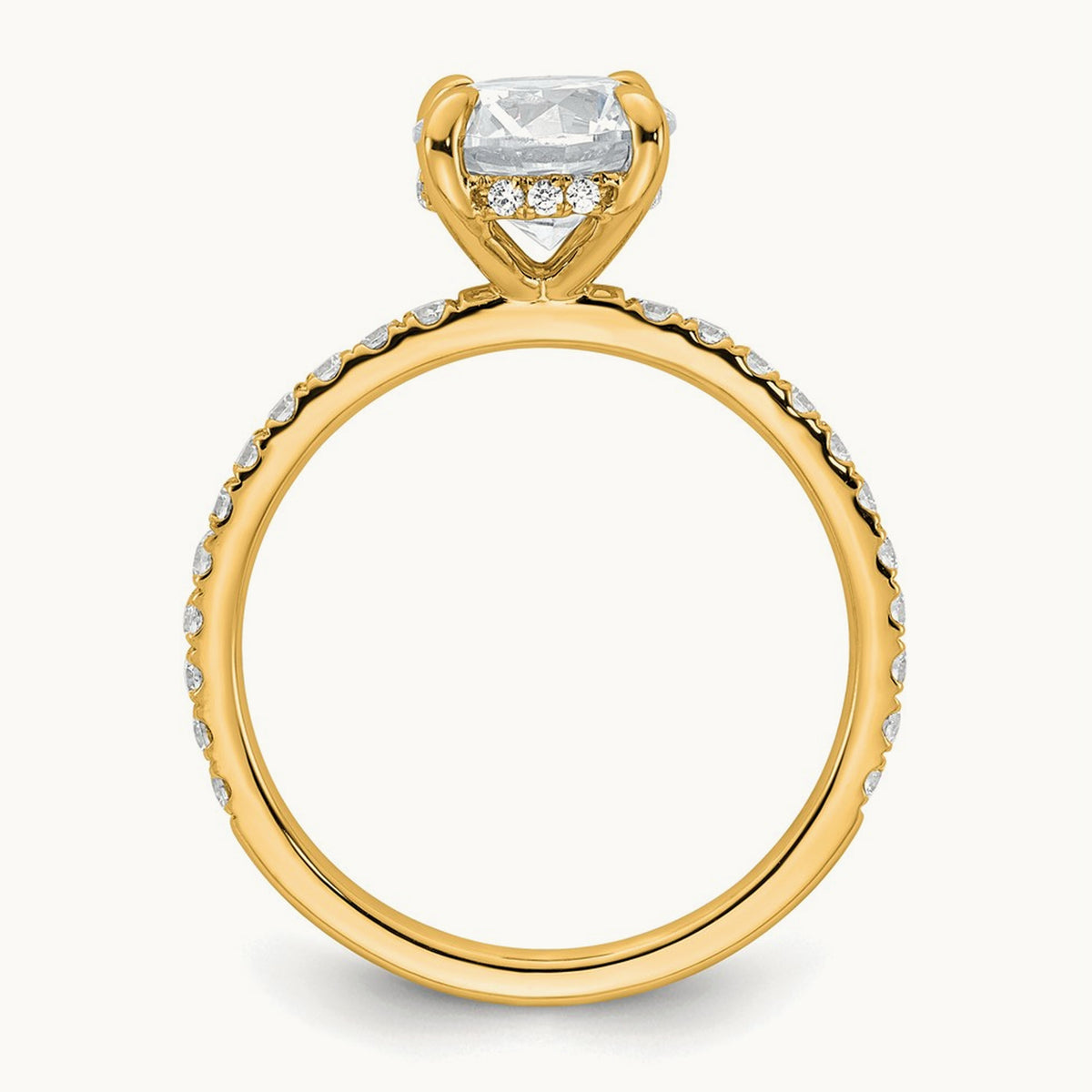 Round Solitaire Engagement Ring, 1.25-3.50 ct tw Lab-Grown Diamond — 14K Yellow Gold, 7