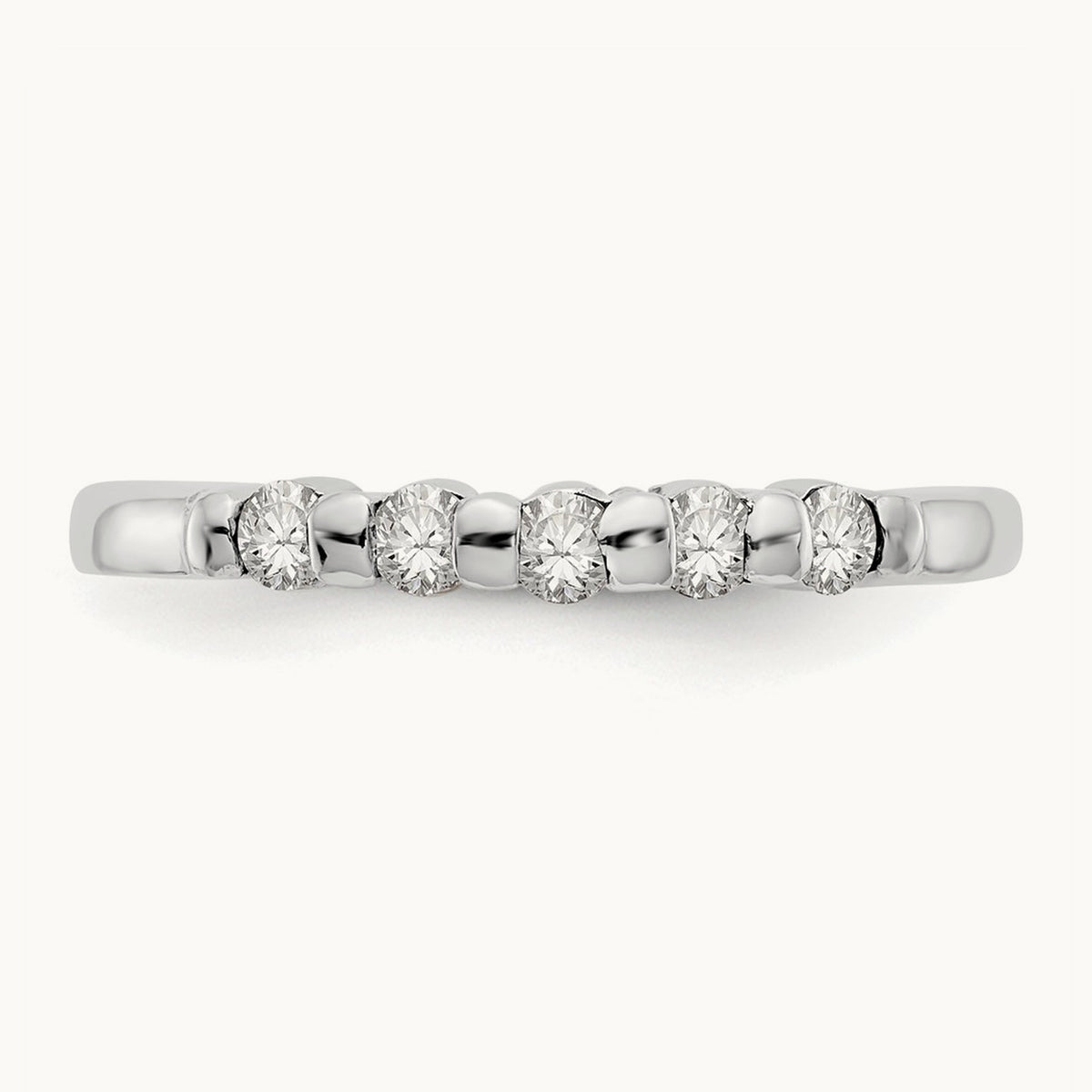 5-Stone Diamond Band, 14K White Gold