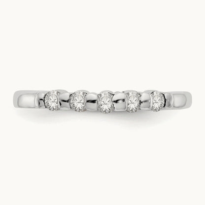 5-Stone Diamond Band, 14K White Gold