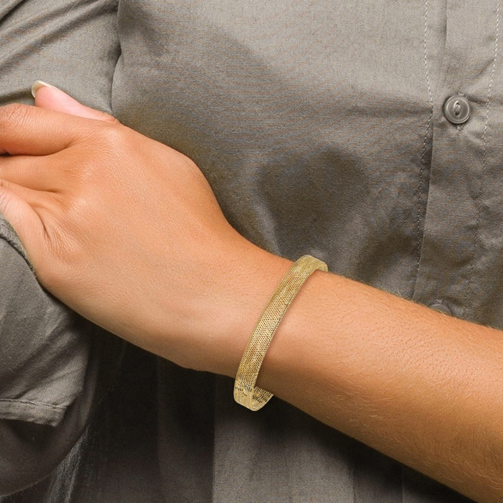 Polished Stretch Bangle — 14K Yellow Gold